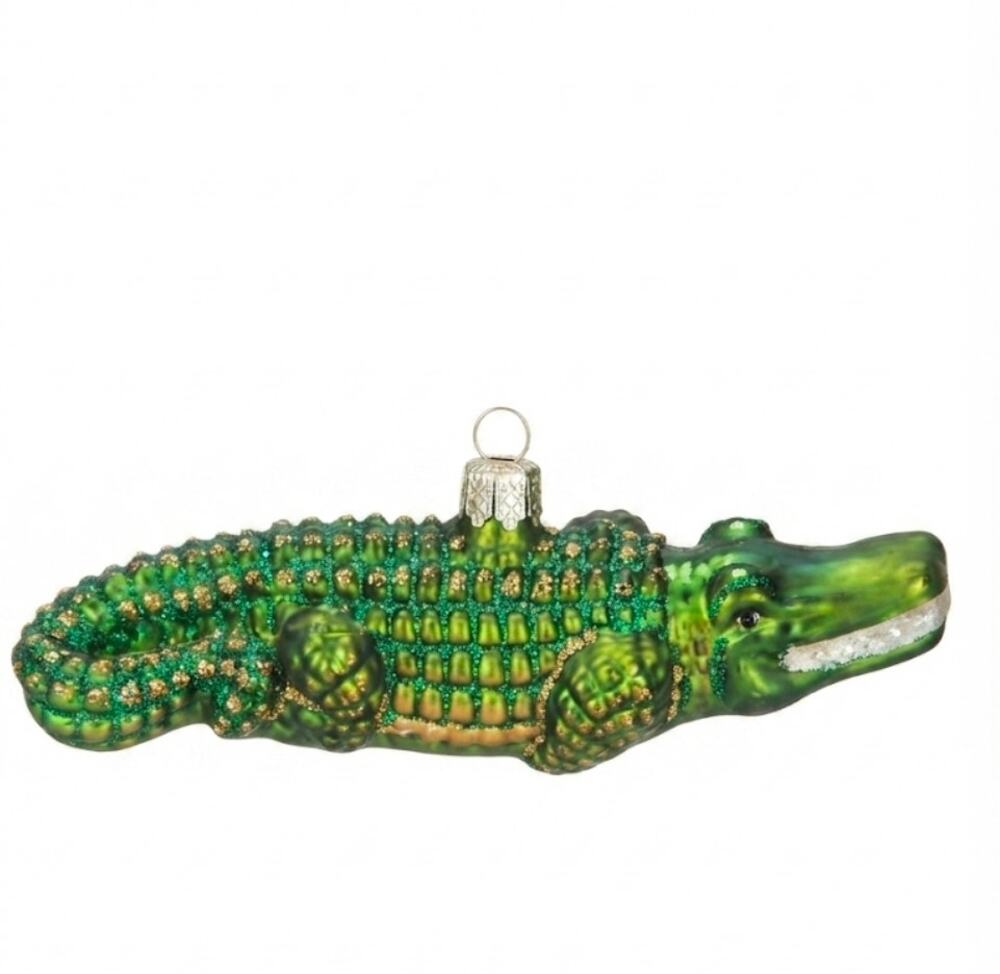 Old World Christmas 12126 Glass Blown Alligator Ornament